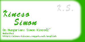 kincso simon business card